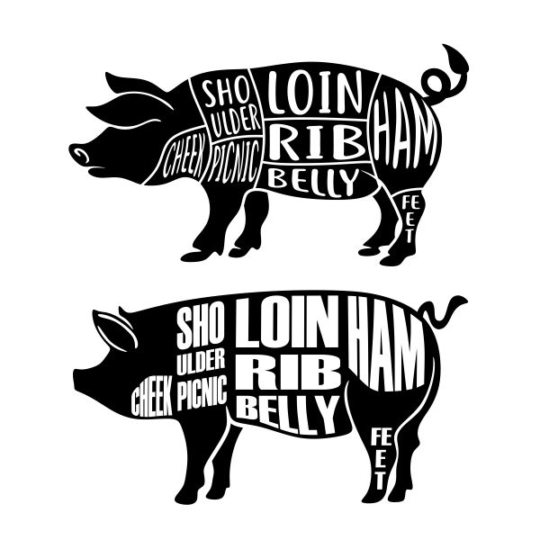 Pig Pork Butcher SVG Cuttable Design