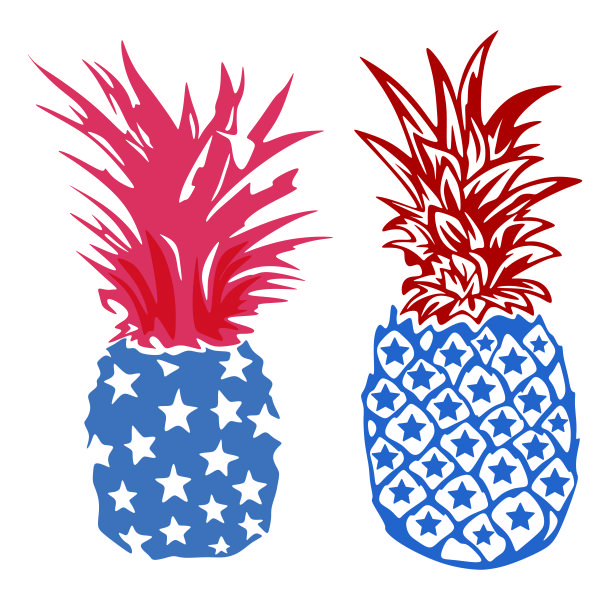 Patriotic Stars Pineapple SVG Cuttable Design