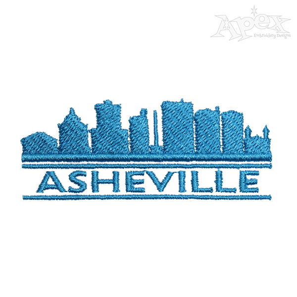 Asheville Skyline NC North Carolina Embroidery Design