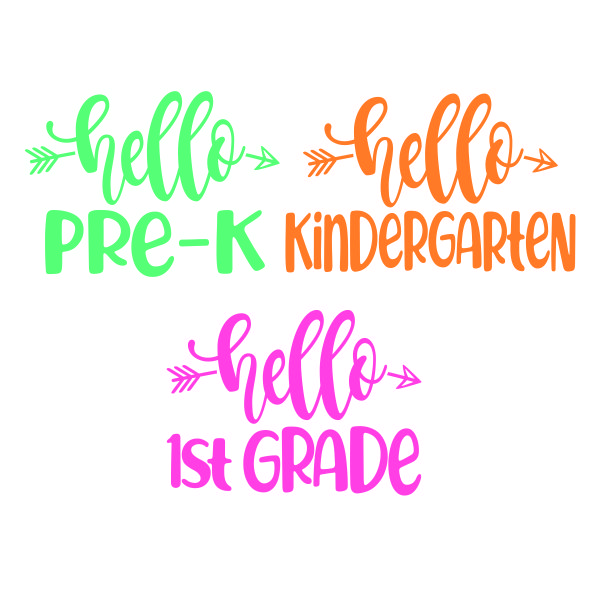 Hello School Pre-K SVG Cuttable Design