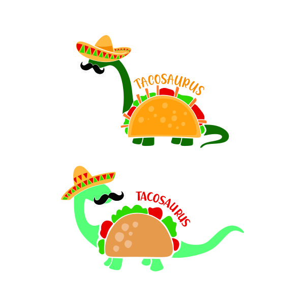 Tacosaurus Taco Dinosaurus SVG Cuttable Design