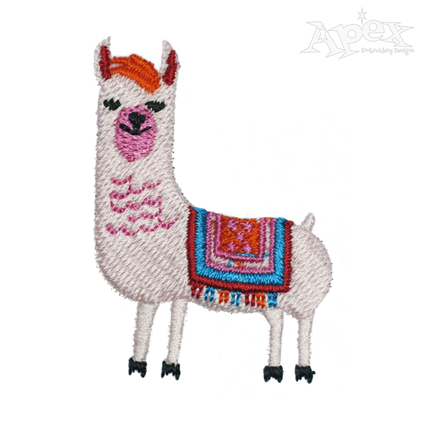 Llama Embroidery Design