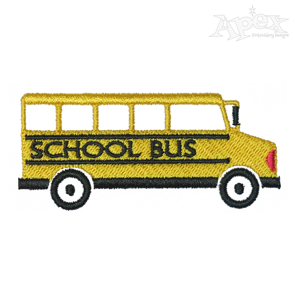 School Bus Embroidery Design