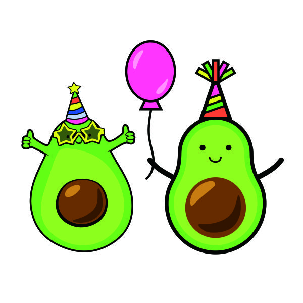 Avocado Birthday Party SVG Cuttable Design