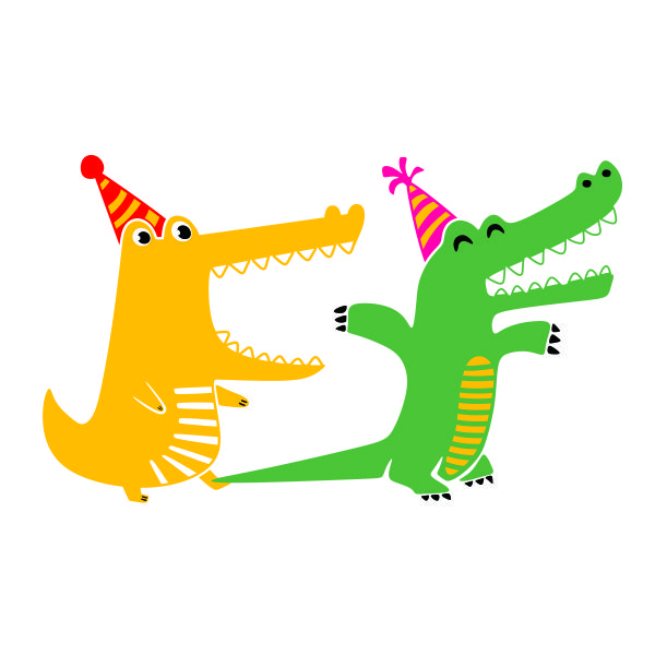 Birthday Crocodile SVG Cuttable Design