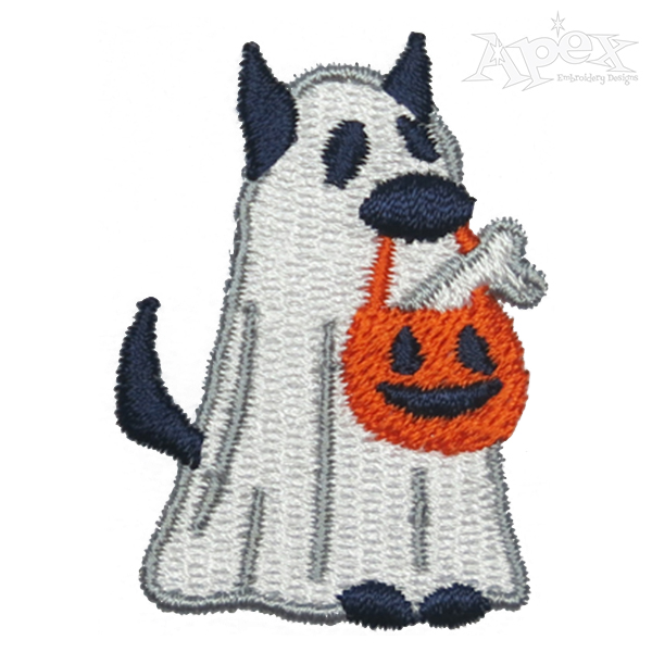 Halloween Dog Ghost Embroidery Design