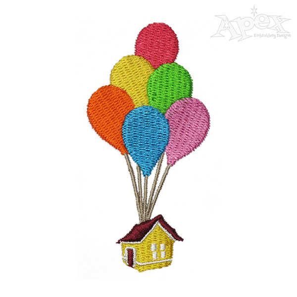 We've Moved House Balloons Embroidery Design