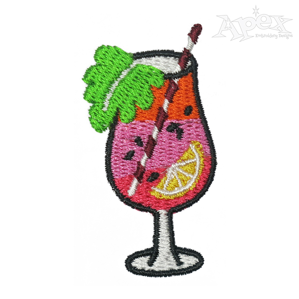 Cocktail Embroidery Design