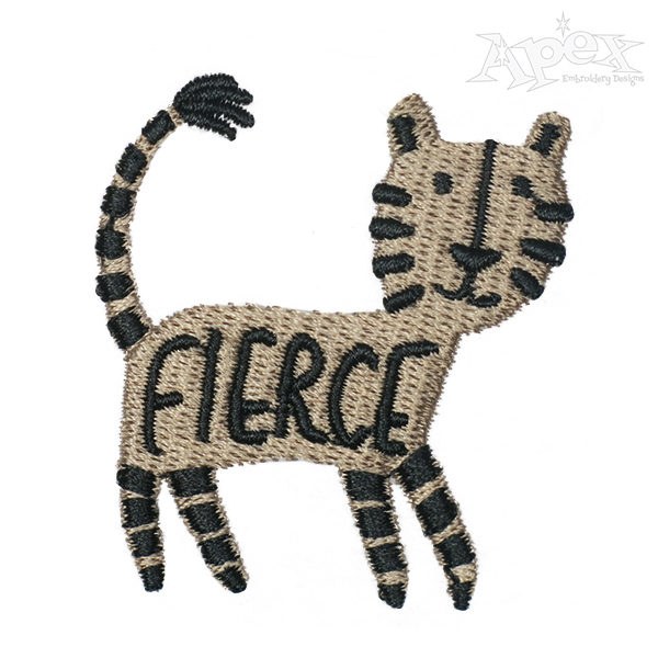 Doodle Fiece Tiger Embroidery Design