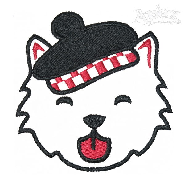 Scotland Westie Dog Embroidery Design