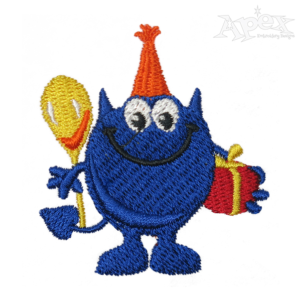 Birthday Monster Embroidery Design