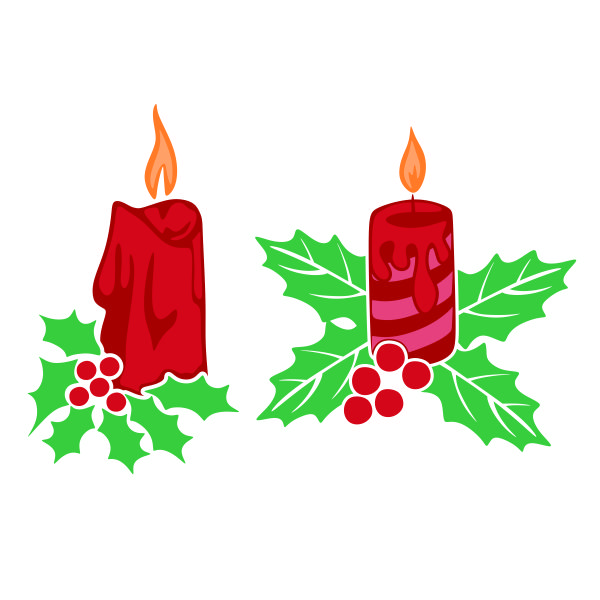 Holly Candle SVG Cuttable Design