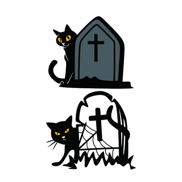 Halloween Cat Grave SVG Cuttable Design
