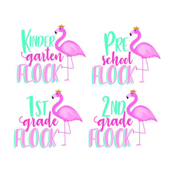 School Flock Flamingo SVG Cuttable Design