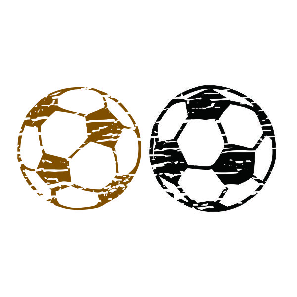 Distressed Soccer Ball SVG Cuttable Design