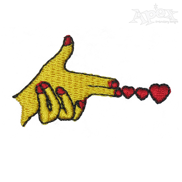 Hands Shooting Hearts Embroidery Design