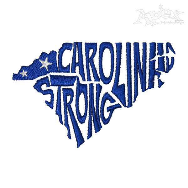 Carolina Strong Hurricane Season Embroidery Design