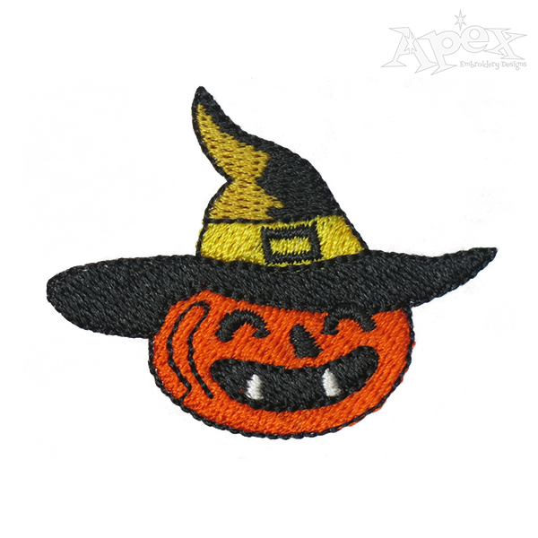 Halloween Witch Pumpkin Embroidery Design