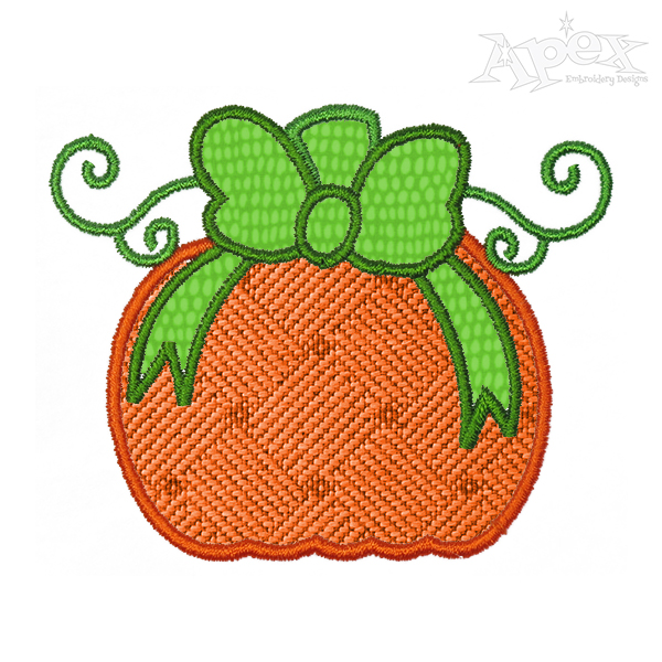 Cute Pumpkin Applique Embroidery Design