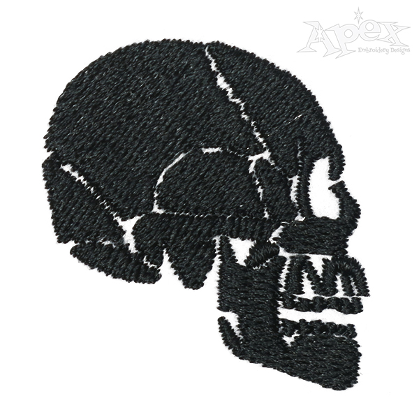 Fractured Skull Embroidery Design