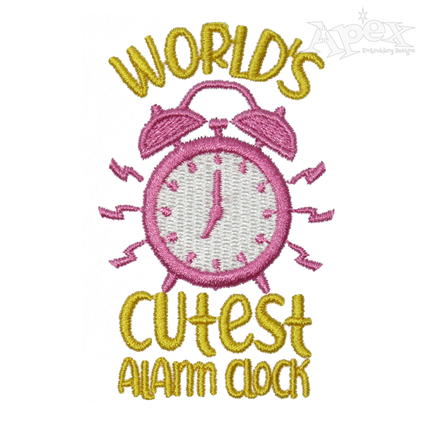 World's Cutest Alarm Clock Embroidery Design