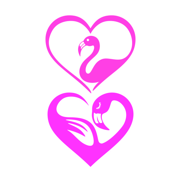 Flamingo Heart Shape SVG Cuttable Design