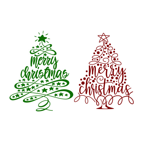 Merry Christmas Tree SVG Cuttable Design