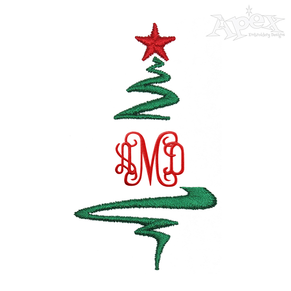 Christmas Tree Split Frame Embroidery Design