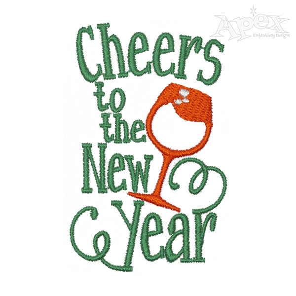 Cheers to the New Year Embroidery Design