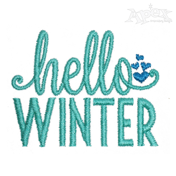 Hello Winter Embroidery Design