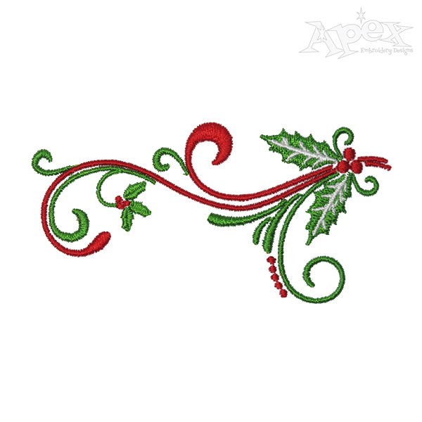 Holly Swash Embroidery Design
