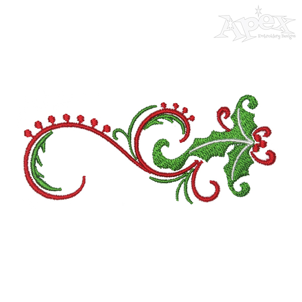 Holly Swash Embroidery Design