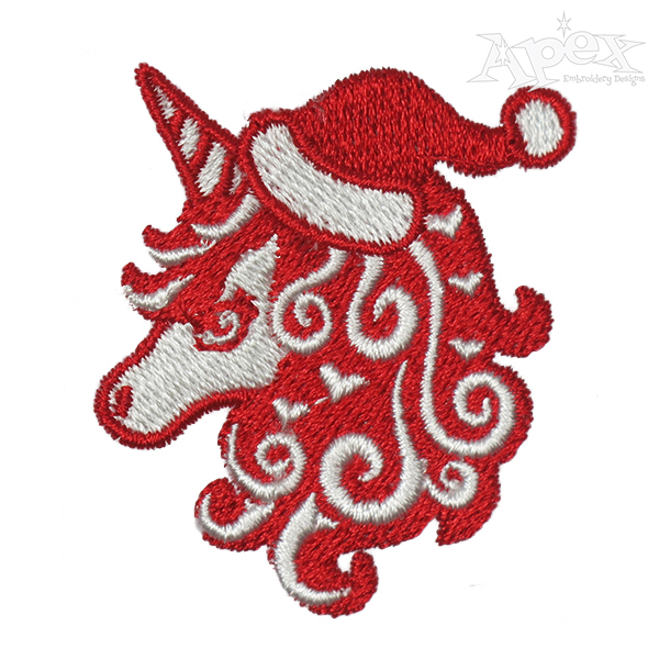 Christmas Unicorn Embroidery Design
