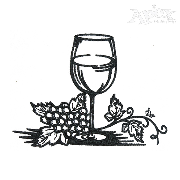 Grapevine Wine Embroidery Design