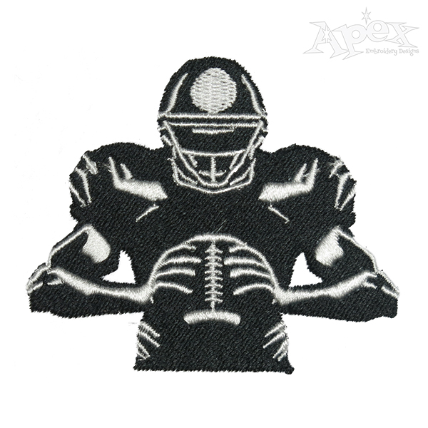 Football Player Silhouette Embroidery Design