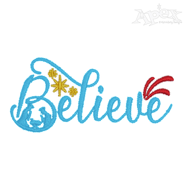 Chirstmas Believe Embroidery Design