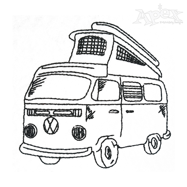 VW Volkswagen Van Embroidery Design