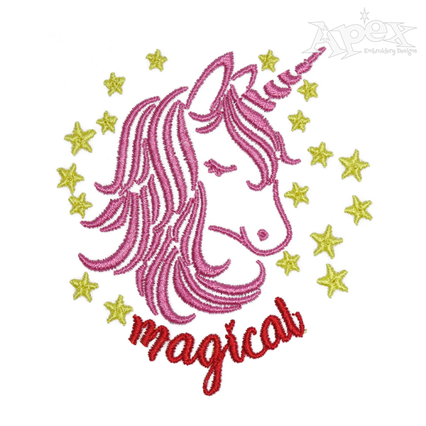 Magical Unicorn Embroidery Design