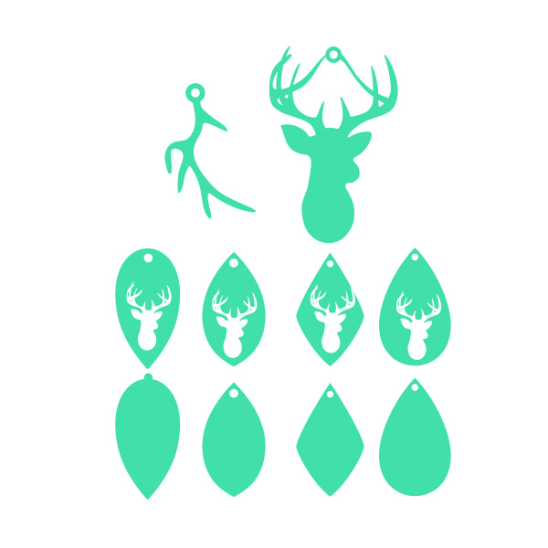 Deer Earrings SVG Cuttable Design