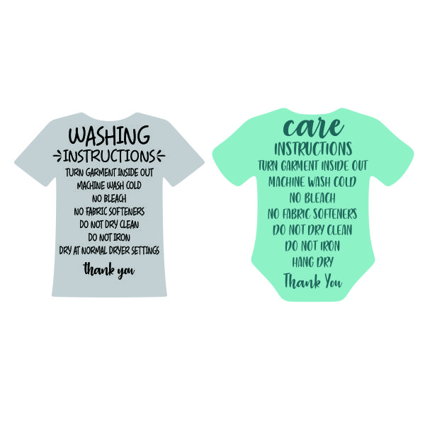 Washing Instructions T-shirt Cuttable Design