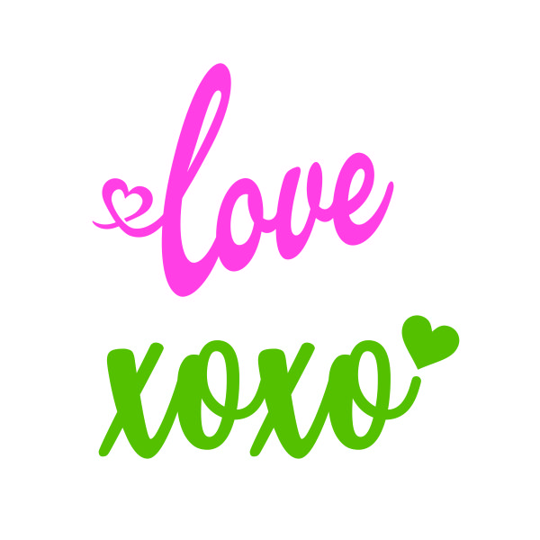 Love Xoxo Heart Valentine's Day SVG Cuttable Design