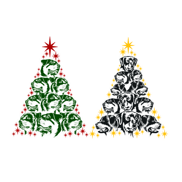 Rottweiler Christmas Tree Cuttable Design
