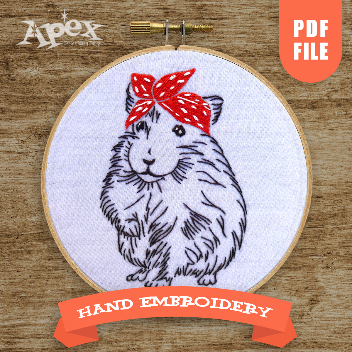 Hamster Hand Embroidery Pattern