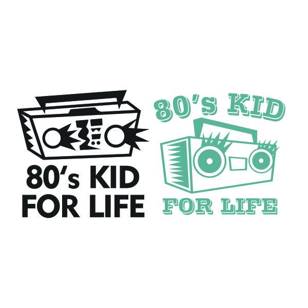 80's Kid for Life Boombox Player SVG Cuttable Design