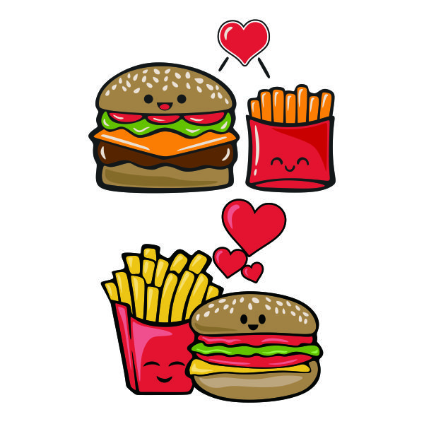 Burger And Fries Cuttable Design