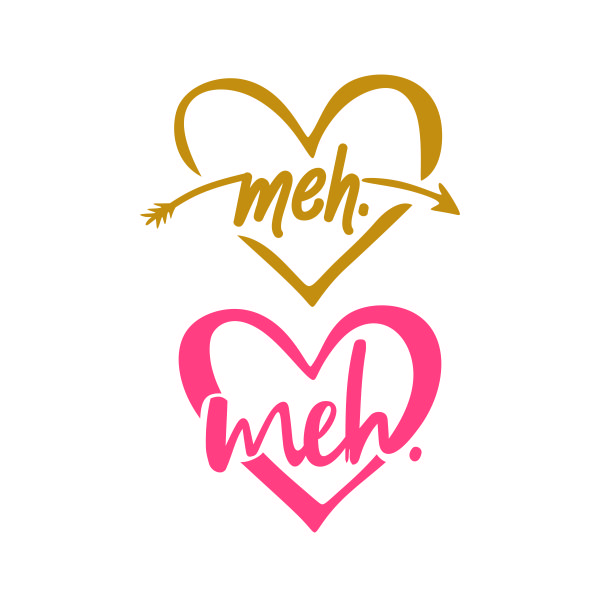Meh Heart SVG Cuttable Design