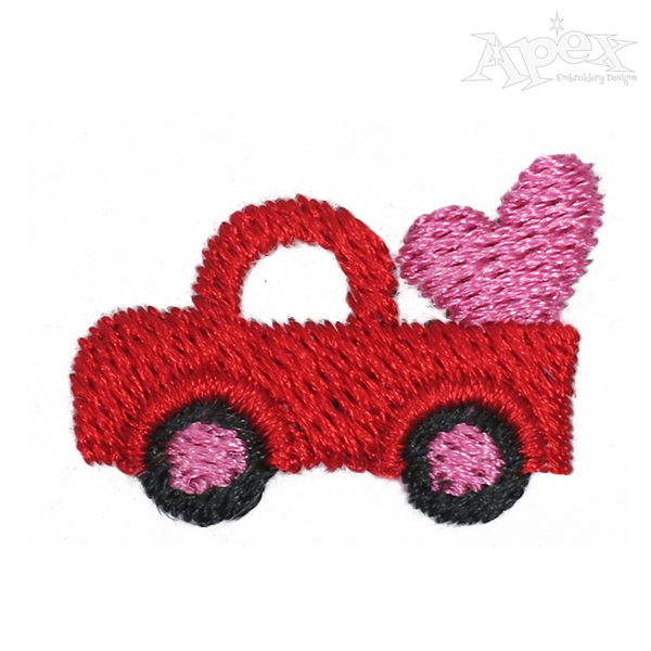 Little Tiny Heart Truck Embroidery Design