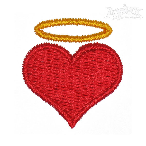 Angel and Devil Heart Embroidery Design