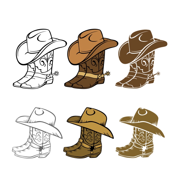 Cowboy Boot Hat Cuttable Design