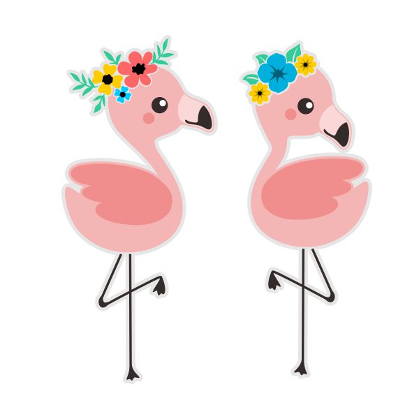 Lovely Flowers Flamingo Cuttable Design